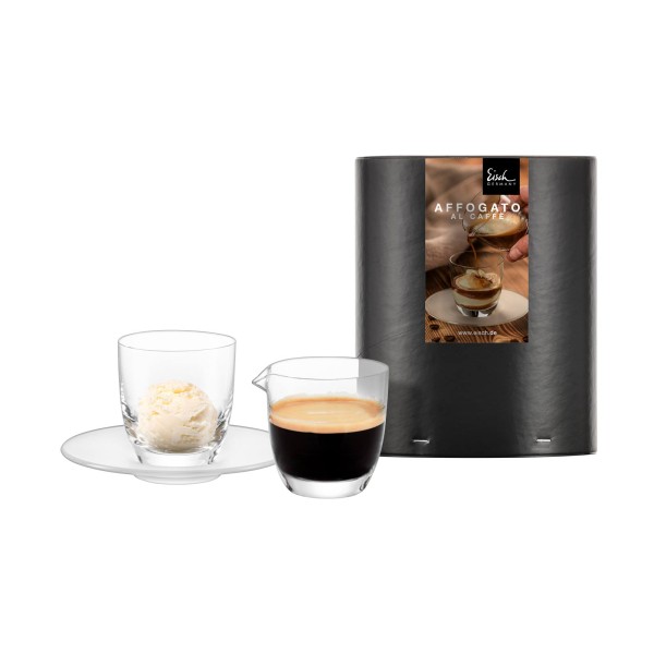 Eisch AFFOGATO Al Caffè Espressoglas mit Kännchen in Geschenkröhre