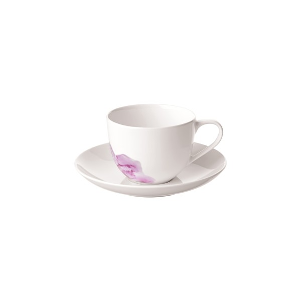 Villeroy & Boch Rose Garden Kaffeetasse mit Untertasse 160 ml Weiß - DS