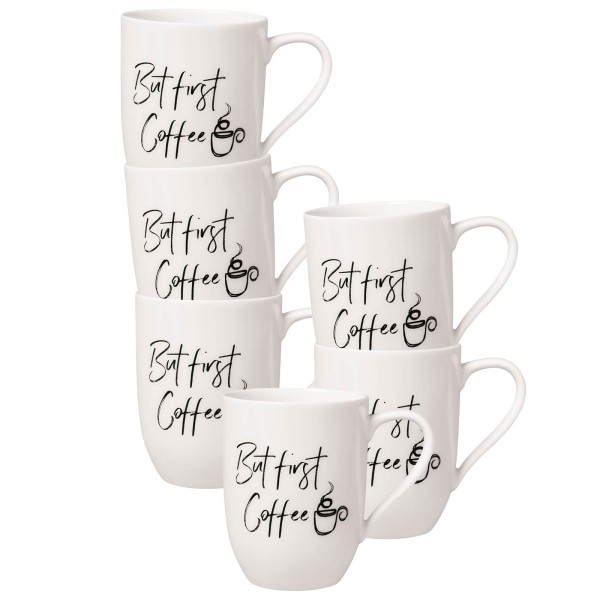 Villeroy & Boch Statement Becher 'But first Coffee' 290 ml 6er Set - DS