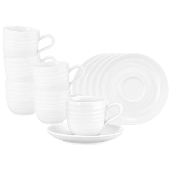 Seltmann Weiden Terra Espressotasse mit Untertasse weiß 6er Set - DS