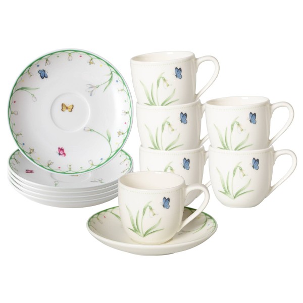 Villeroy & Boch Colourful Spring Espressotasse mit Untertasse 100 ml 6er Set - DS