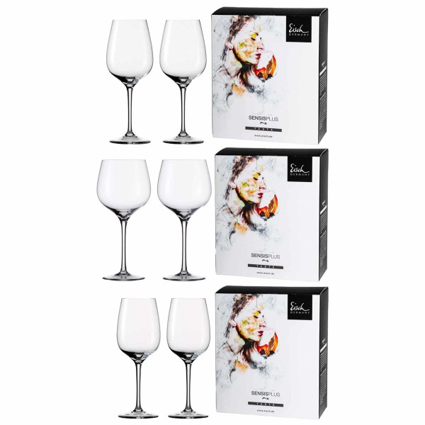 Eisch Superior SensisPlus Bordeaux Burgunder Chardonnayglas 6er Set