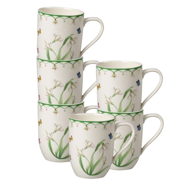 Villeroy & Boch Colourful Spring Becher mit Henkel 340 ml 6er Set - DS