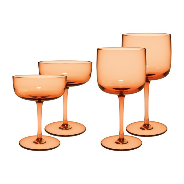 like. by Villeroy & Boch Like Glass Wein- und Sektgläser Set 4-teilig Apricot - DS