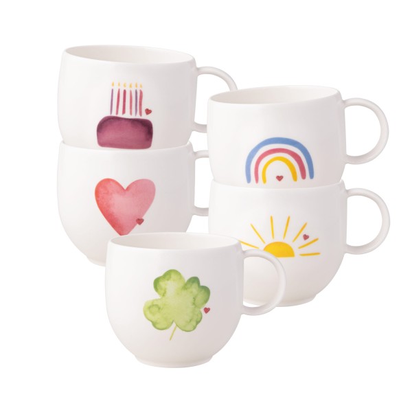 Villeroy & Boch With Love Henkelbecher 290 ml 5er Set - DS