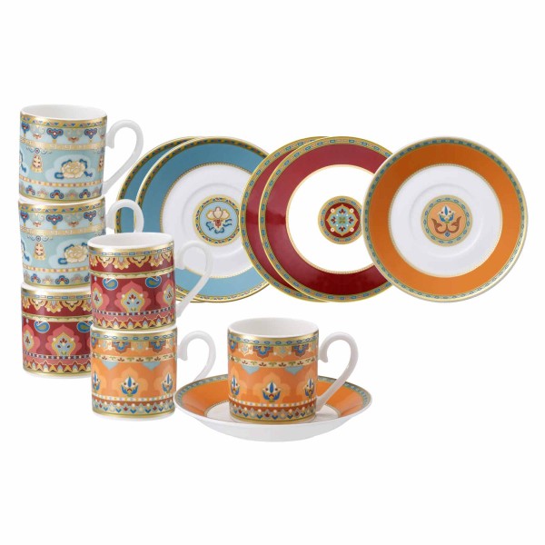 Villeroy & Boch Samarkand Espressotasse mit Untertasse 6er Set gemischt - DS