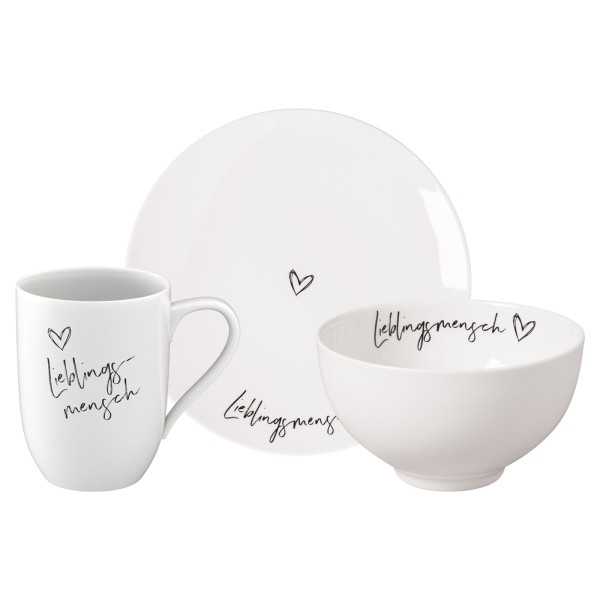 Villeroy & Boch Statement Frühstücks-Set Lieblingsmensch 3-teilig - DS