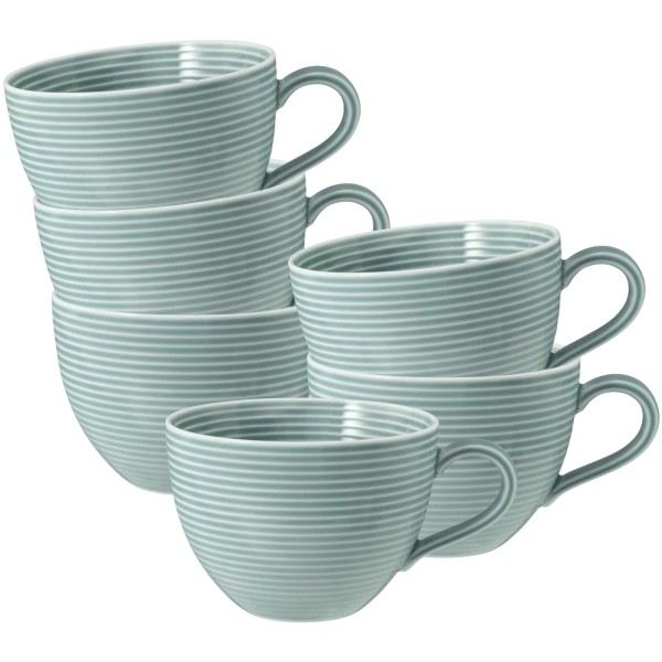 Seltmann Weiden Beat Color Glaze Milchkaffeetasse 0,35 l 6er Set - Arktisblau - DS