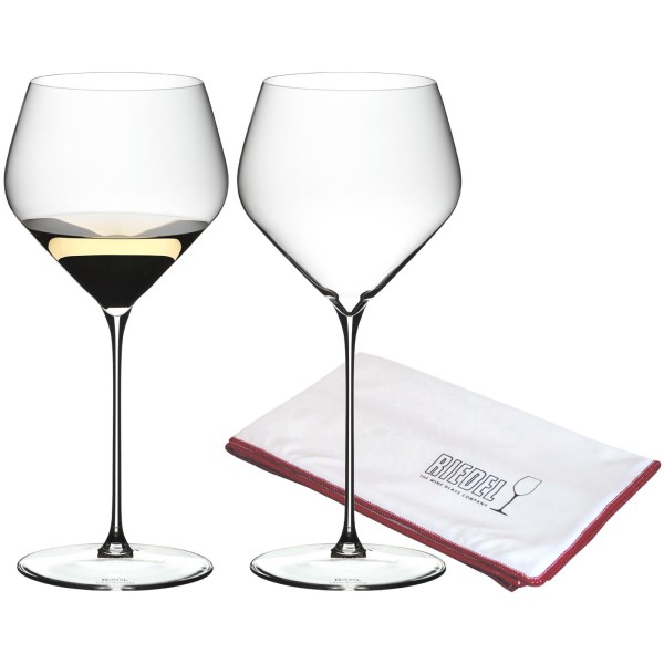 Riedel VELOCE Chardonnay Weinglas 2er Set + Poliertuch