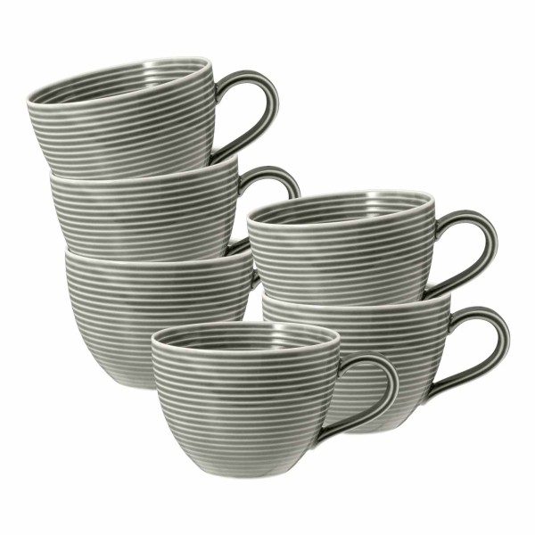 Seltmann Weiden Beat Color Glaze Kaffeetasse 0,26 l 6er Set Perlgrau - DS