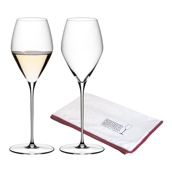 Riedel VELOCE Sauvignon Blanc Weinglas 2er Set + Poliertuch