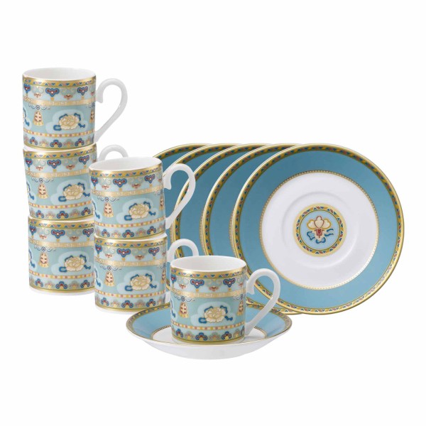 Villeroy & Boch Samarkand Aquamarin Espressotasse mit Untertasse 6er Set - DS