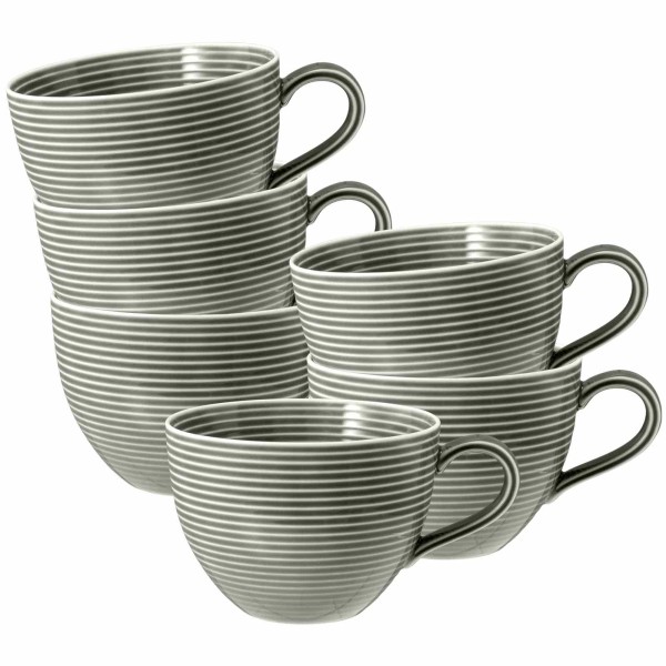 Seltmann Weiden Beat Color Glaze Milchkaffeetasse 0,35 l 6er Set - Perlgrau - DS