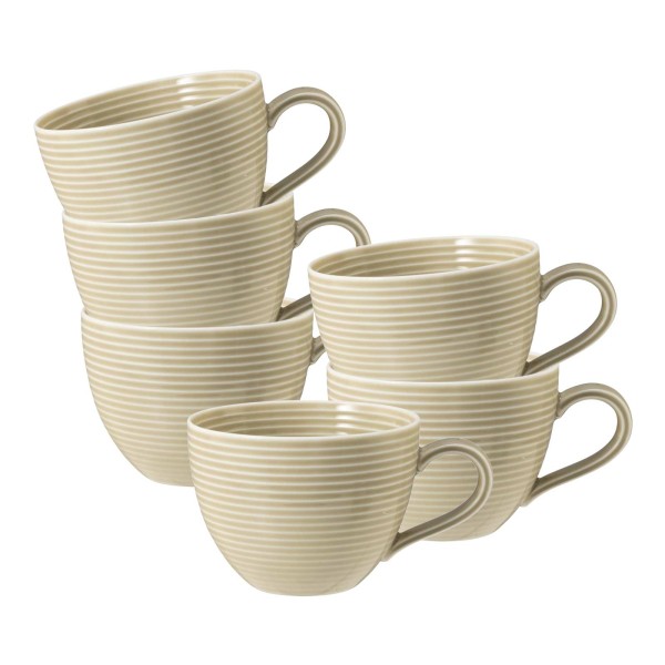 Seltmann Weiden Beat Color Glaze Kaffeetasse 0,26 l 6er Set Sandbeige - DS