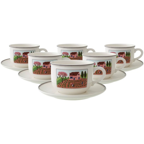 Villeroy & Boch Design Naif Teetasse mit Untertasse 250 ml 6er Set - DS