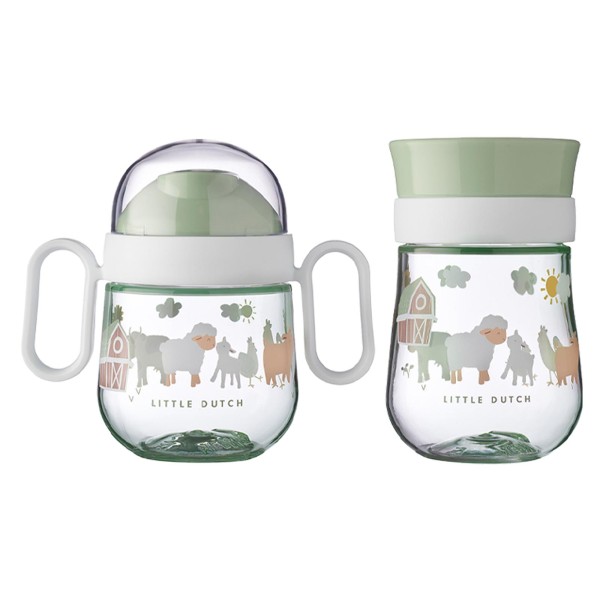 Mepal MIO Trinklernbecher Antitropf & 360° 2er Set Little Farm