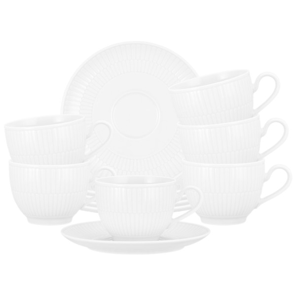 Seltmann Weiden Amina Kaffeetasse mit Untertasse 250 ml 6er-Set Weiß - DS