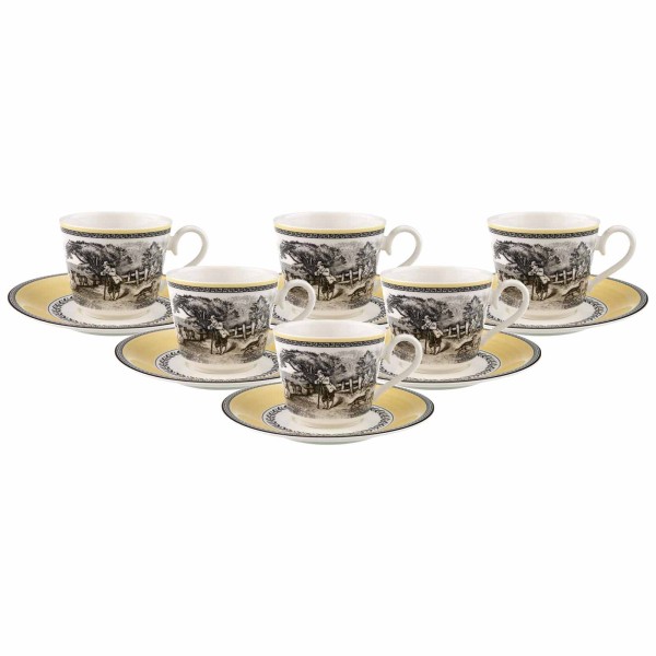 Villeroy & Boch Audun Ferme Frühstückstasse mit Untertasse 350 ml 6er Set - DS