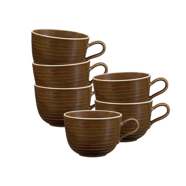 Seltmann Weiden Terra Milchkaffeetasse 400 ml erdbraun 6er Set - DS