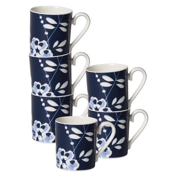 Villeroy & Boch Vieux Luxembourg Brindille Kaffeebecher Blau 250 ml 6er Set - DS