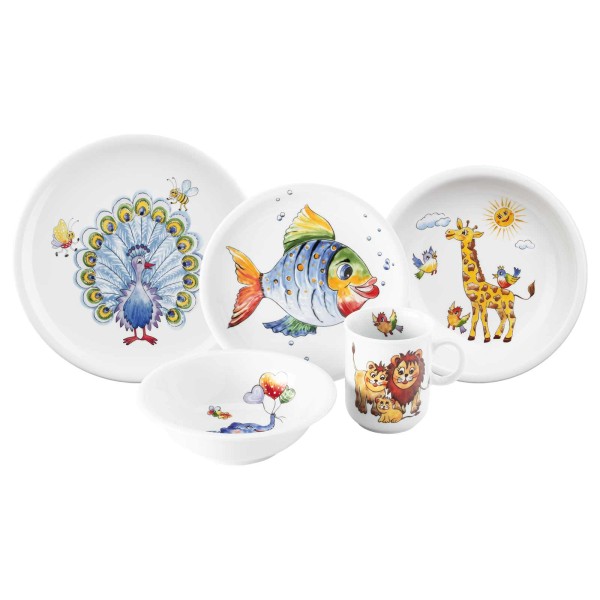 Seltmann Weiden Compact Kindergeschirr Set 5-teilig - Bunte Tierwelt - DS