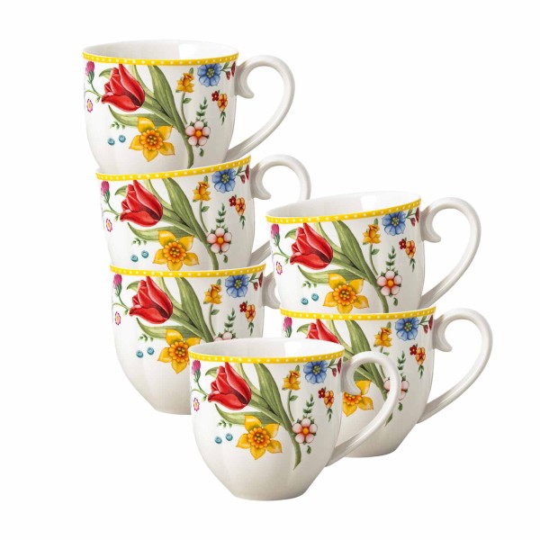 Villeroy & Boch Spring Awakening Henkelbecher 390 ml 6er Set - DS