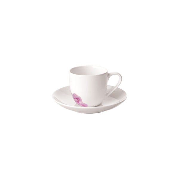 Villeroy & Boch Rose Garden Espressotasse mit Untertasse 70 ml Weiß - DS