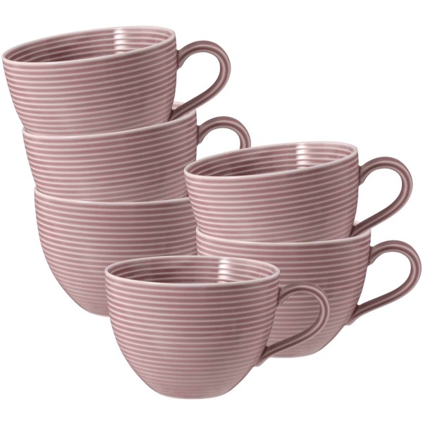 Seltmann Weiden Beat Color Glaze Milchkaffeetasse 0,35 l 6er Set - Altrosa - DS