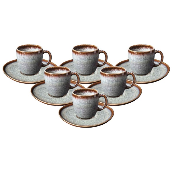 like. by Villeroy & Boch Lave beige Kaffeetasse mit Untertasse 190 ml 6er Set - DS