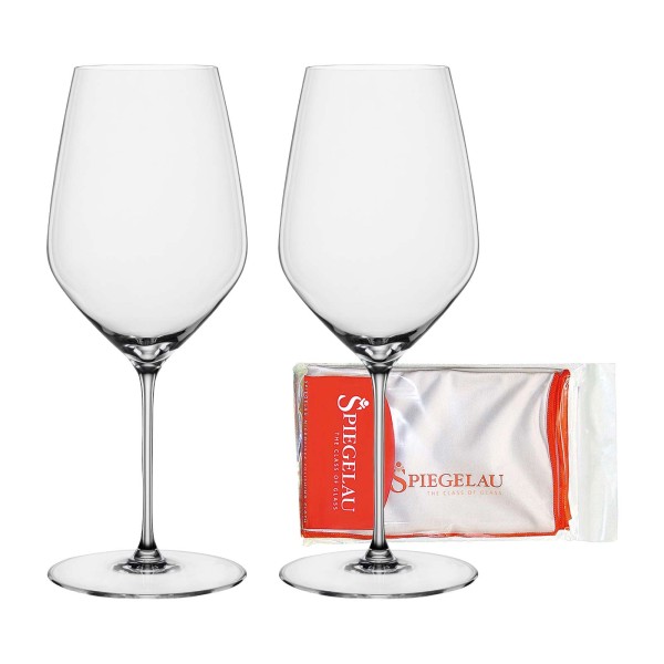 Spiegelau Hi-Lite Bordeauxglas 650 ml 2er Set + Poliertuch