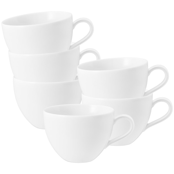 Seltmann Weiden Beat Color Glaze Milchkaffeetasse 0,35 l 6er Set - Weiß - DS