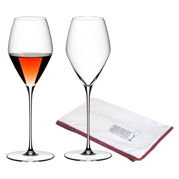 Riedel VELOCE Rosé Weinglas 2er Set + Poliertuch