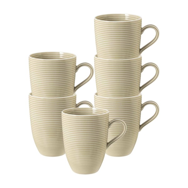 Seltmann Weiden Beat Color Glaze Kaffeebecher 350 ml 6er Set Sandbeige - DS