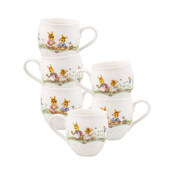 Villeroy & Boch Spring Fantasy Henkelbecher 0,5 l Blumenwiese 6er Set - DS