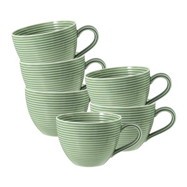 Seltmann Weiden Beat Color Glaze Kaffeetasse 0,26 l 6er Set Salbeigrün - DS