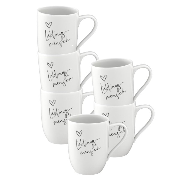 Villeroy & Boch Statement Becher 'Lieblingsmensch' 290 ml 6er Set - DS