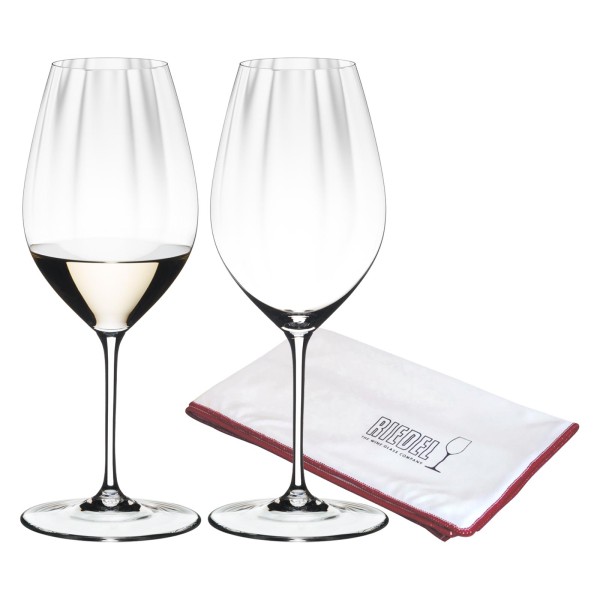 Riedel PERFORMANCE Riesling Glas 2er Set + Poliertuch