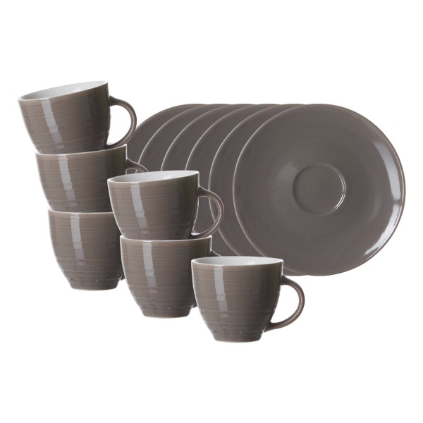 Ritzenhoff & Breker Suomi Espressotasse mit Untertasse 90 ml 6er Set braun - DS