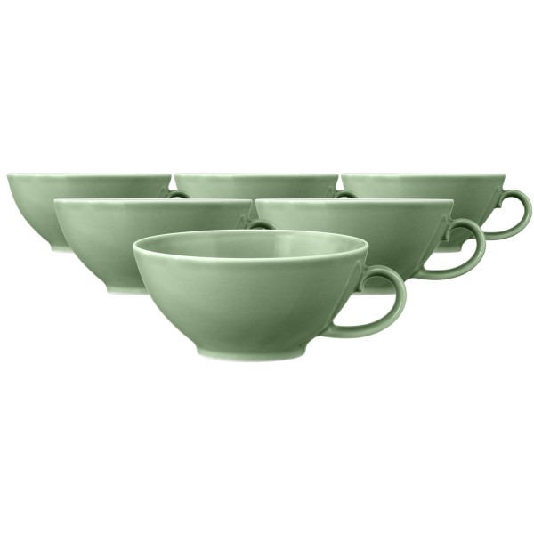 Seltmann Weiden Beat Color Glaze Teetasse 140 ml 6er Set - Salbeigrün - DS