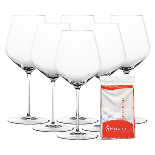 Spiegelau Hi-Lite Burgunderglas 734 ml 6er Set + Poliertuch