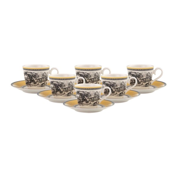 Villeroy & Boch Audun Ferme Espressotasse mit Untertasse 80 ml 6er Set - DS