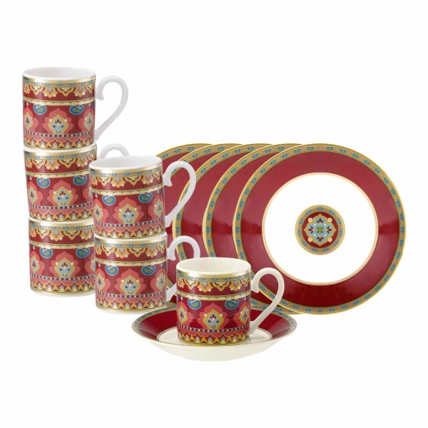 Villeroy & Boch Samarkand Rubin Espressotasse mit Untertasse 6er Set - DS