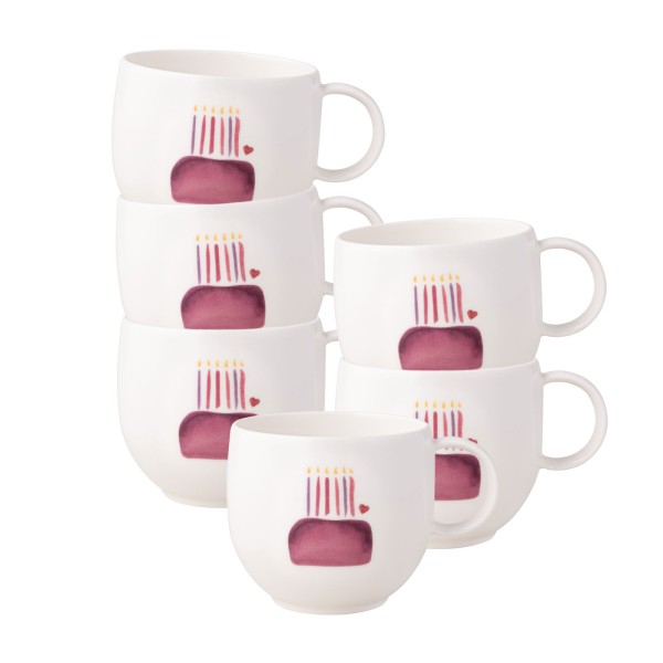 Villeroy & Boch With Love Henkelbecher 290 ml Happy Birthday 6er Set - DS