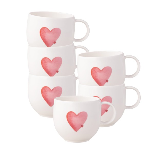 Villeroy & Boch With Love Henkelbecher 290 ml Sending Love 6er Set - DS