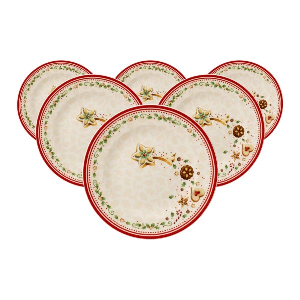 Villeroy & Boch Winter Bakery Delight Frühstücksteller Sternschnuppe ø 21,5 cm 6er Set- DS