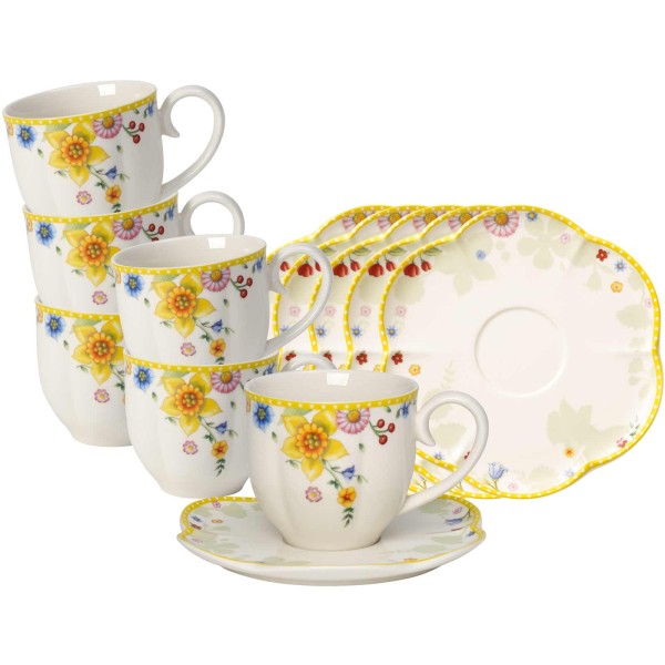 Villeroy & Boch Spring Awakening Kaffeetasse mit Untertasse 6er Set - DS