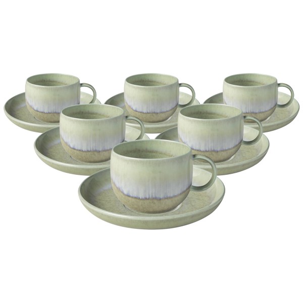 like. by Villeroy & Boch Perlemor Alga Kaffeetasse mit Untertasse 190 ml 6er Set - DS