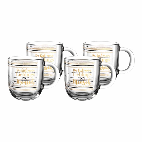 Leonardo EMOZIONE Tasse Lieblingsmensch 400ml 4er Set - A