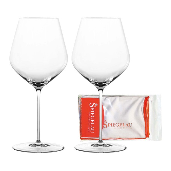 Spiegelau Hi-Lite Burgunderglas 734 ml 2er Set + Poliertuch